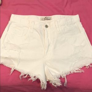 White Hollister ripped jeans